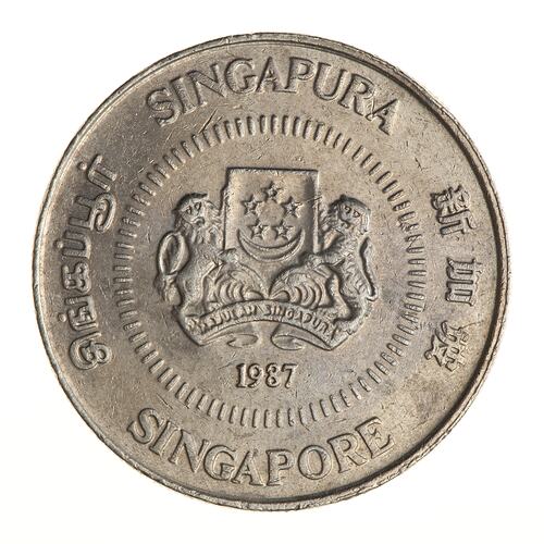 Coin - 50 Cents, Singapore, 1987