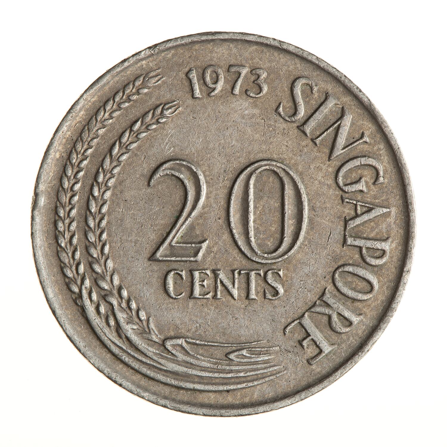 Coin - 20 Cents, Singapore, 1973