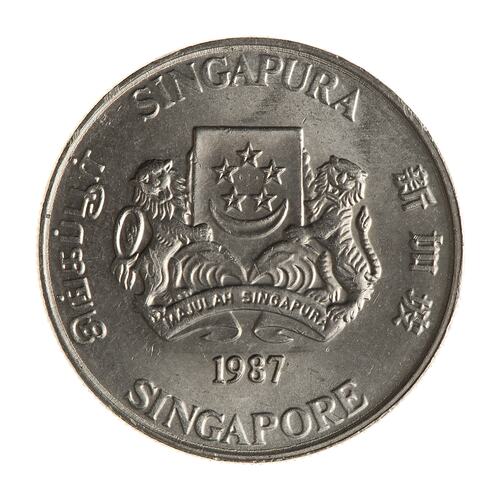 Coin - 20 Cents, Singapore, 1987