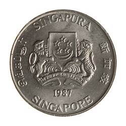 Coin - 20 Cents, Singapore, 1987