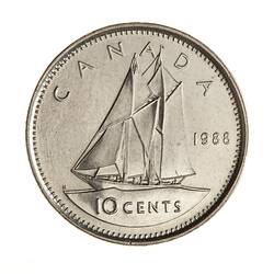 Coin - 10 Cents, Canada, 1988