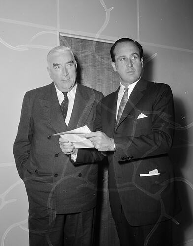 Prime Minister Robert Menzies & HJ Heinz II, Dandenong, Victoria, Nov 1955
