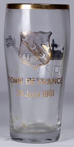 Drinking Glass. Tour De France souvenir, 1961.