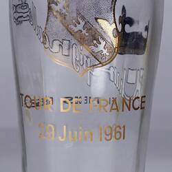 Drinking Glass. Tour De France souvenir, 1961.