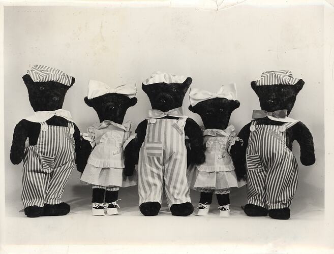 Photograph - L. J. Sterne Doll Co., Group of Fred & Fee Fee Bears, Victoria, 23 Nov 1966