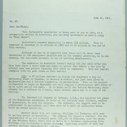 Newsletter - 'Australian Migration Newsletter', 30 Jun 1961