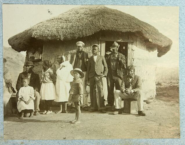 Photograph - Family and Hut, South Africa, circa 1902