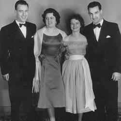Digital Photograph - Barbara & John Woods & Two Friends, Dressed for Foy & Gibsons' Ball, Melbourne, 1959