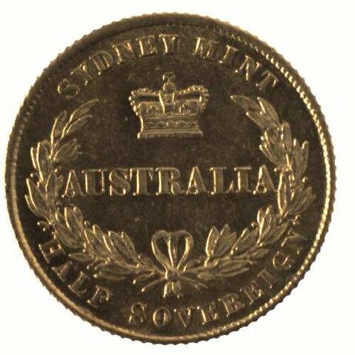 Coin - Half Sovereign, New South Wales, Australia, 1864, photographed by Museums Victoria