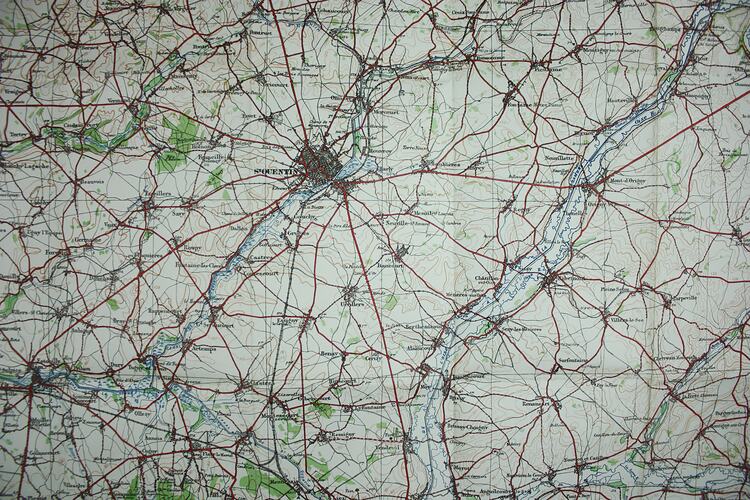 Close-up of map.