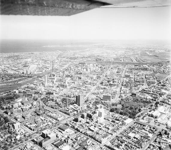 Negative - Aerial View of Melbourne, circa 1960