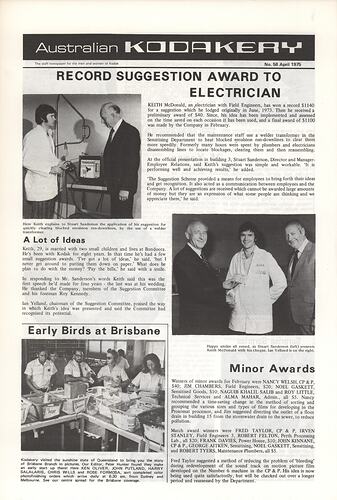Newsletter - 'Australian Kodakery', No 58, Apr 1975