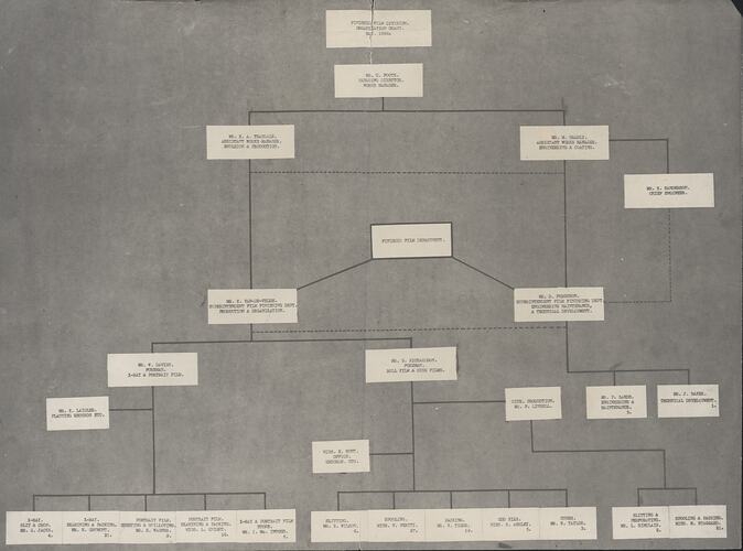 Chart - Kodak Australasia Pty Ltd, 'Finished Film Division Organisation Chart', May 1956