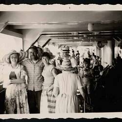 Photograph - Group of Passengers on the MV Fairsea, Port Said, Egypt, 1957