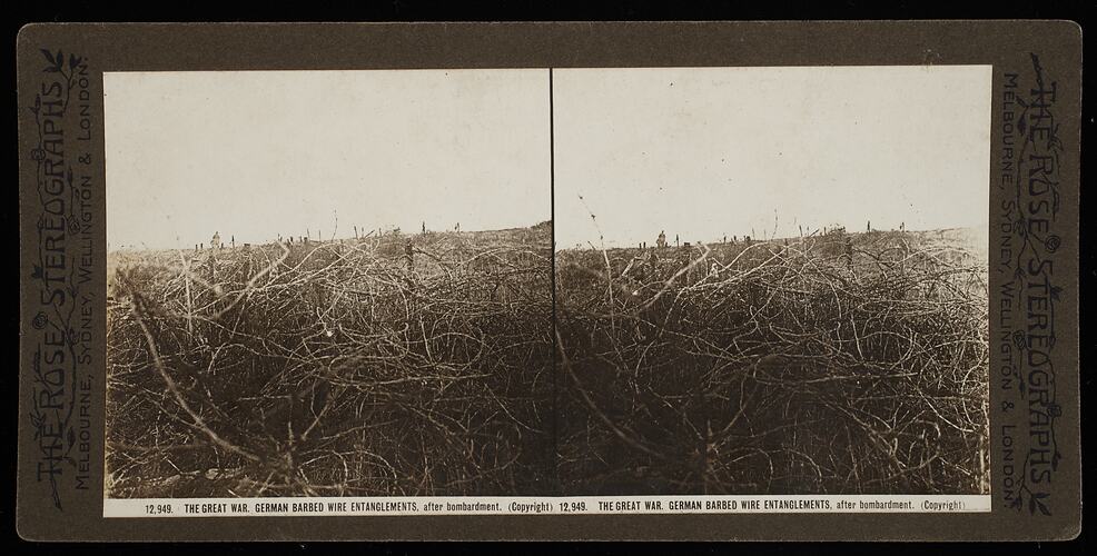 Stereograph - 'The Great War. German Barbed Wire Entanglements After Bombardment', circa 1914-1918