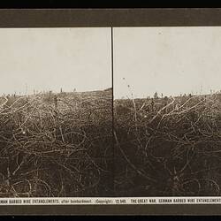 Stereograph - 'The Great War. German Barbed Wire Entanglements After Bombardment', circa 1914-1918