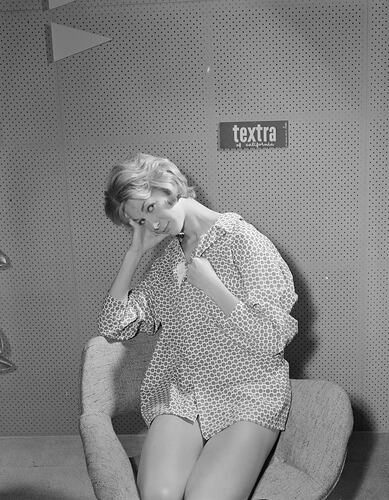Textra Of California, Woman Modelling a Shirt, Victoria, 15 Jul 1959