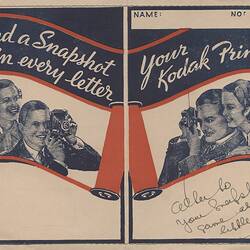 Film Wallet - Kodak Australasia Pty Ltd, 'Your Kodak Prints', circa 1940s