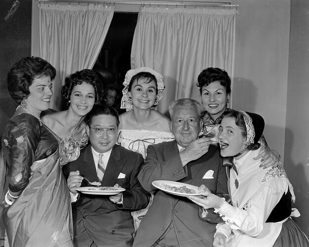 Group in Costume, Rick's Restraurant, Melbourne, Victoria, 30 Nov 1959