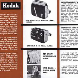 Opened leaflet with text and photographs of cameras.