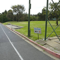 Digital Photograph - Kodak Australasia Pty Ltd, Wak Trak Day Track Sign, Closure of the Kodak Factory, Coburg, 11 Nov 2005
