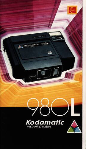 Cover page with brightly coloured photograph of camera.