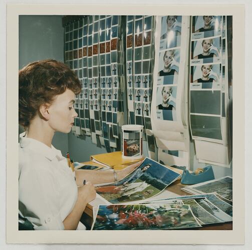 Worker Checking Kodacolor Enlargements, Kodak Factory, Coburg, circa 1960s