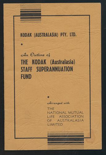 Booklet cover with printed text.