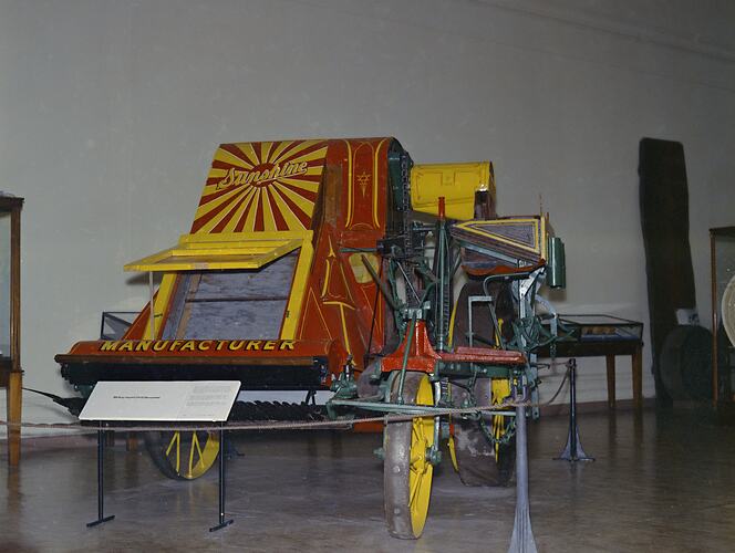 Sunshine Harvester in Swinburne Hall, Science Museum, Melbourne, October 1970