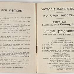 Racing Programme - VRC, Autumn Meeting, Flemington, 1931