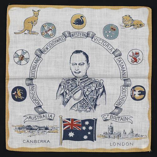 Handkerchief - Duke of Gloucester Visit, Victoria's Centenary Celebrations, 1934