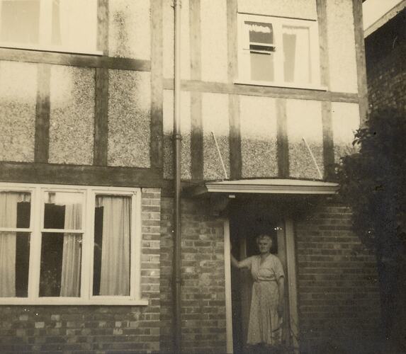 Eileen Nevin Outside Family Home, Heston, Middlesex, England, circa 1950