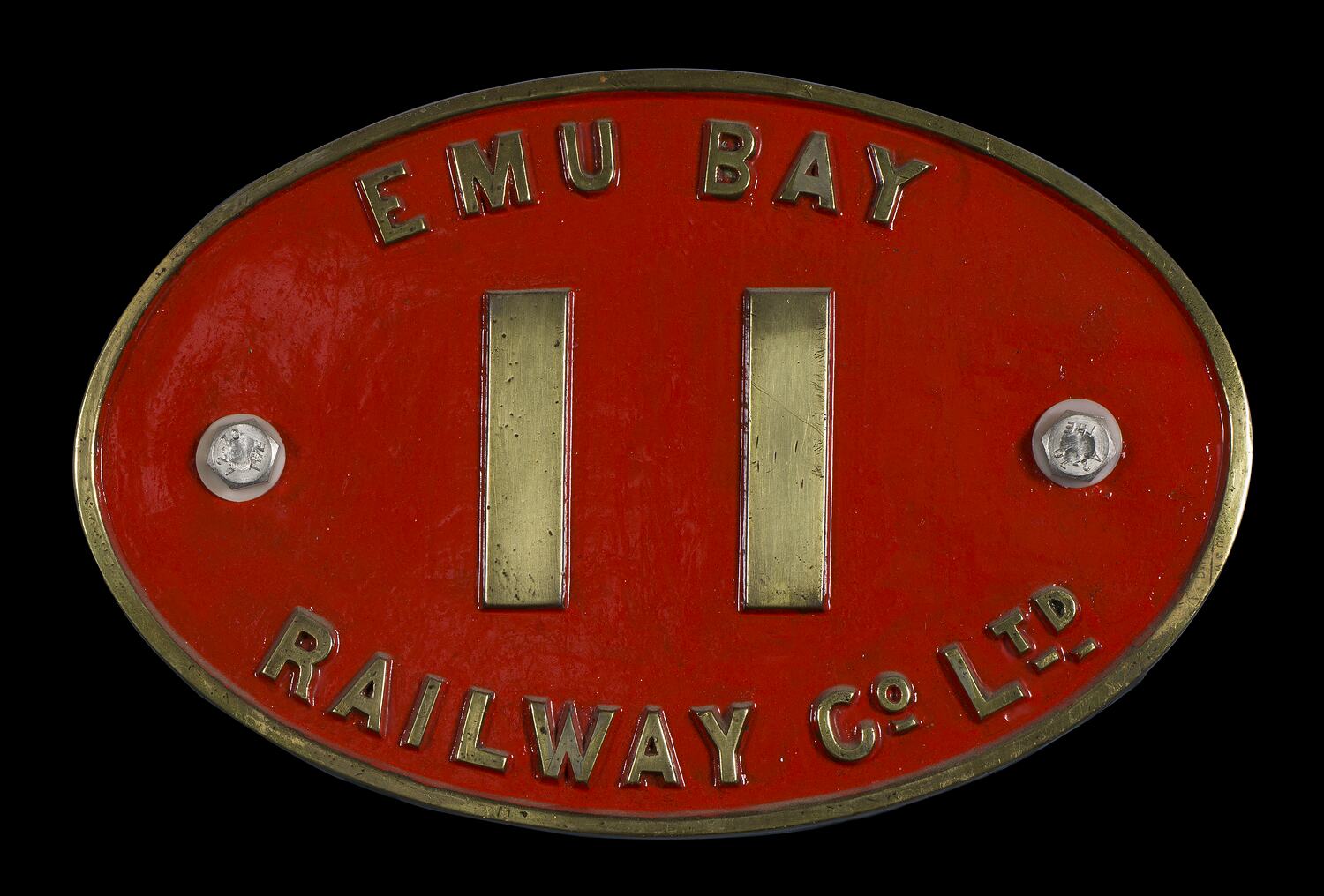 Number Plate Emu Bay Railway Co., Tasmania, 1911