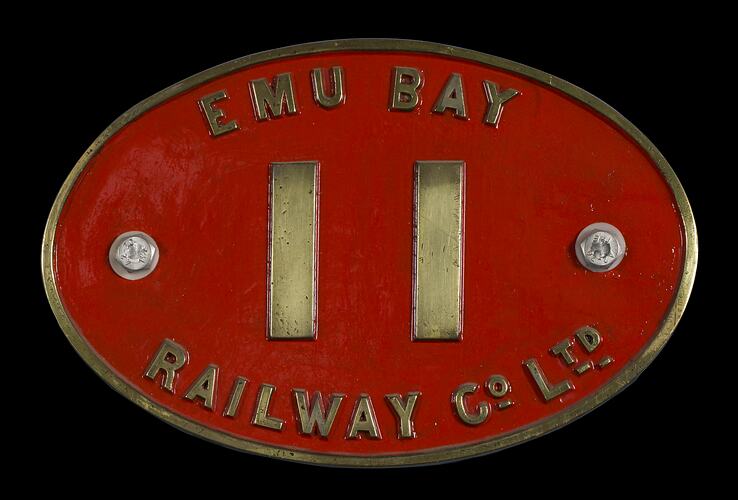 Locomotive Plate - North British Locomotive Co., Emu Bay Railway Co., Tasmania