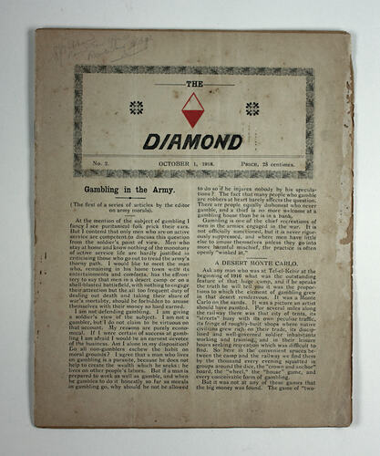 Cover of journal with extensive printing.