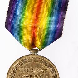 Medal - Victory Medal 1914-1919, Great Britain, Warrant Officer William Edward Green, 1919 - Reverse