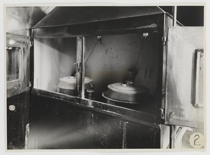 Kodak Australasia Pty Ltd, Kettles in Metal Dissolving Cabinet, Silver Nitrate Dept, Abbotsford, circa 1940s