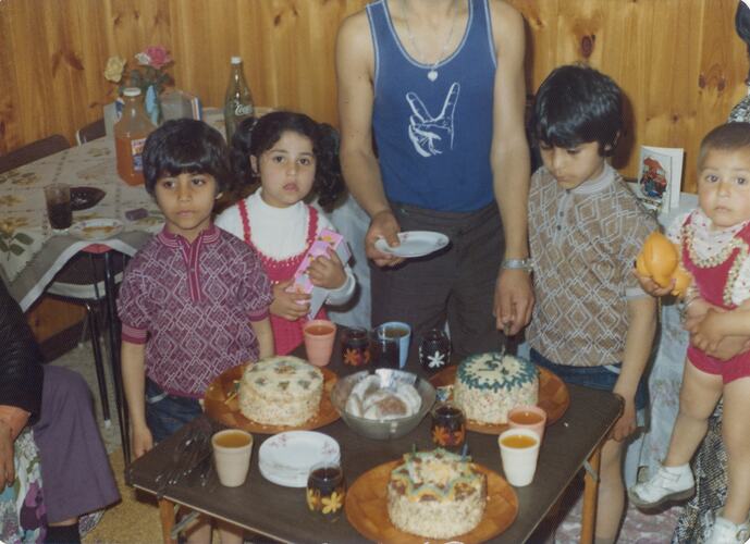 Wafa Fahour & Brothers at Birthday Party, Richmond, Victoria, 1974