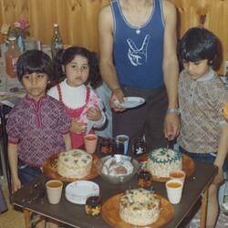 Digital Photograph - Wafa Fahour & Brothers at Birthday Party, Richmond, Victoria, 1974