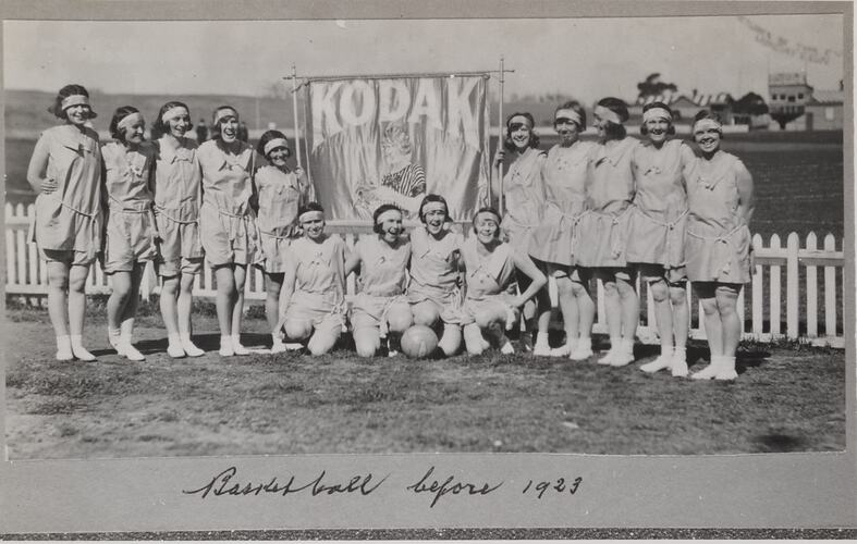 Photograph - Kodak Australasia Pty Ltd, Women's Basketball Team, circa 1923