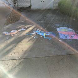 Digital Photograph - Chalk Drawings, Characters From Dogman, In Driveway, Glen Waverley, May 2020