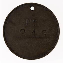 Medal - Melbourne Wharf Labourers Pass, 1885 AD