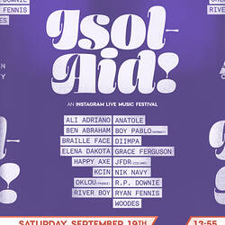 Isol-Aid Online Music Festival, Edition 27, Designed by Sebastian White, 19 September 2020