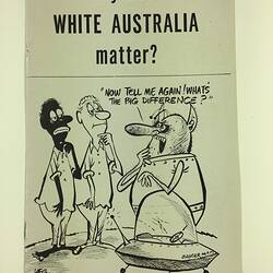 HT 56083, Pamphlet - 'Why Does White Australia Matter?', Victorian Association for Immigration Reform, Melbourne, circa 1968 (MIGRATION), Document, Registered