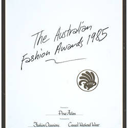 Certificate - Nomination, Australian Fashion Awards, Prue Acton, Framed, 1985
