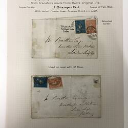 Page with text and two envelopes