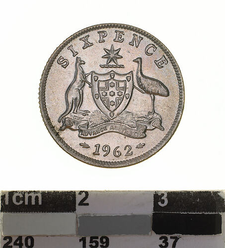 Coin - Sixpence, Australia, 1962, photographed by Museums Victoria