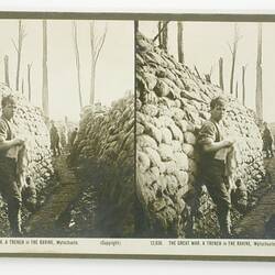 Rose Stereograph - 'The Great War - A Trench in the Ravine, Wytschaete'