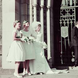 Digital Photograph - Catholic & Protestant Wedding at St Patrick's Cathedral Side Chapel Door, East Melbourne, 1960