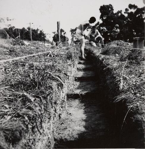 Digital Photograph - View of House Footings, Reinforced with Steel, House Building Site, Greensborough, circa 1958